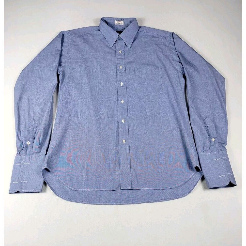 Burberry London Dress Shirt Men's 16.5 Blue Professional Career Office Business